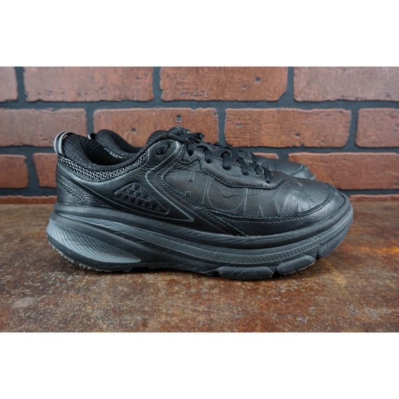 hoka one one bondi 6 black leather